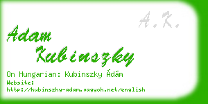 adam kubinszky business card
